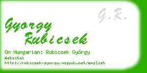 gyorgy rubicsek business card